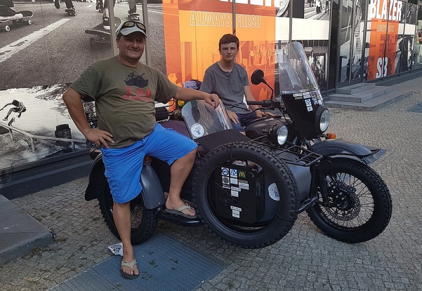 French traveler completes journey to Moscow on Russian-made Ural motorcycle